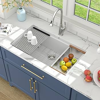 Lordear 30 Inch White Granite Composite Kitchen Sink